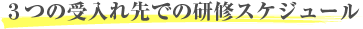 ３つの受け入れ先での研修スケジュール